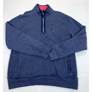 Nautica Quarter‎ Zip Large Mens Pullover Pockets Blue Sweater Jacket